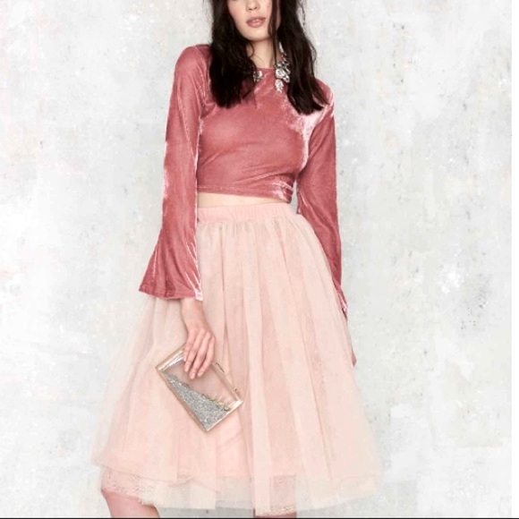 Cropped Crushed Velvet top - Picture 2 of 6